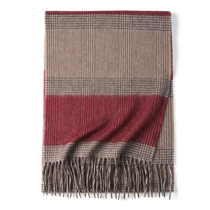 Women Scarf 100% Wool MODERN NEW SAGA Knitted Wool Scarves Plaid Shawl Autumn Winter Thick Warm Female Knit Scarf