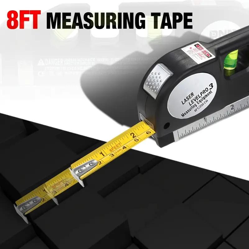 4 in 1 Infrared Laser Level Cross Line Laser Tape with 2.5m Measure Tape Multifunction Laser Level Tools