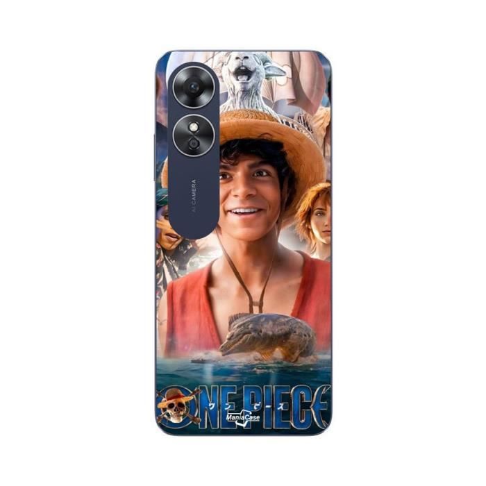 Coque - Maniacase - Oppo A17 - Luffy One Piece - Souple - Noir