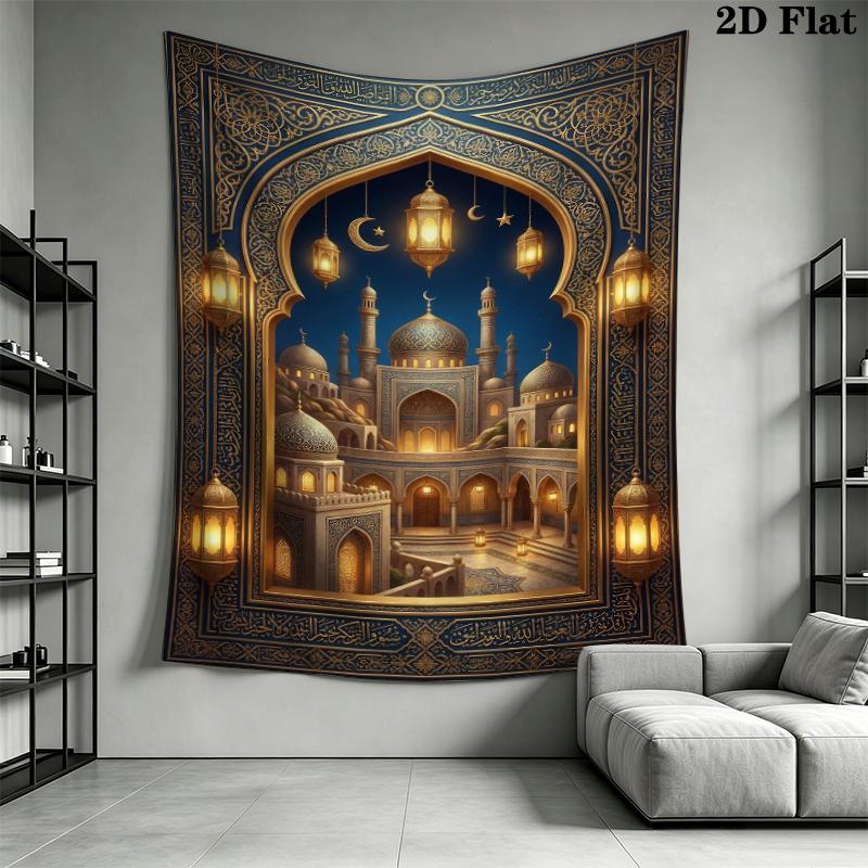 Muslim Wall Tapestry Aesthetic Wall Hanging Printed Fabric Blanket Decorative Tapestries for Bedroom Living Room Home Decor