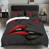 3pcs Lips Pattern Printed Bedding Set1 Quilt Cover+2 Pillowcase Suitable for Couples and Adults Bedroom Home Decoration