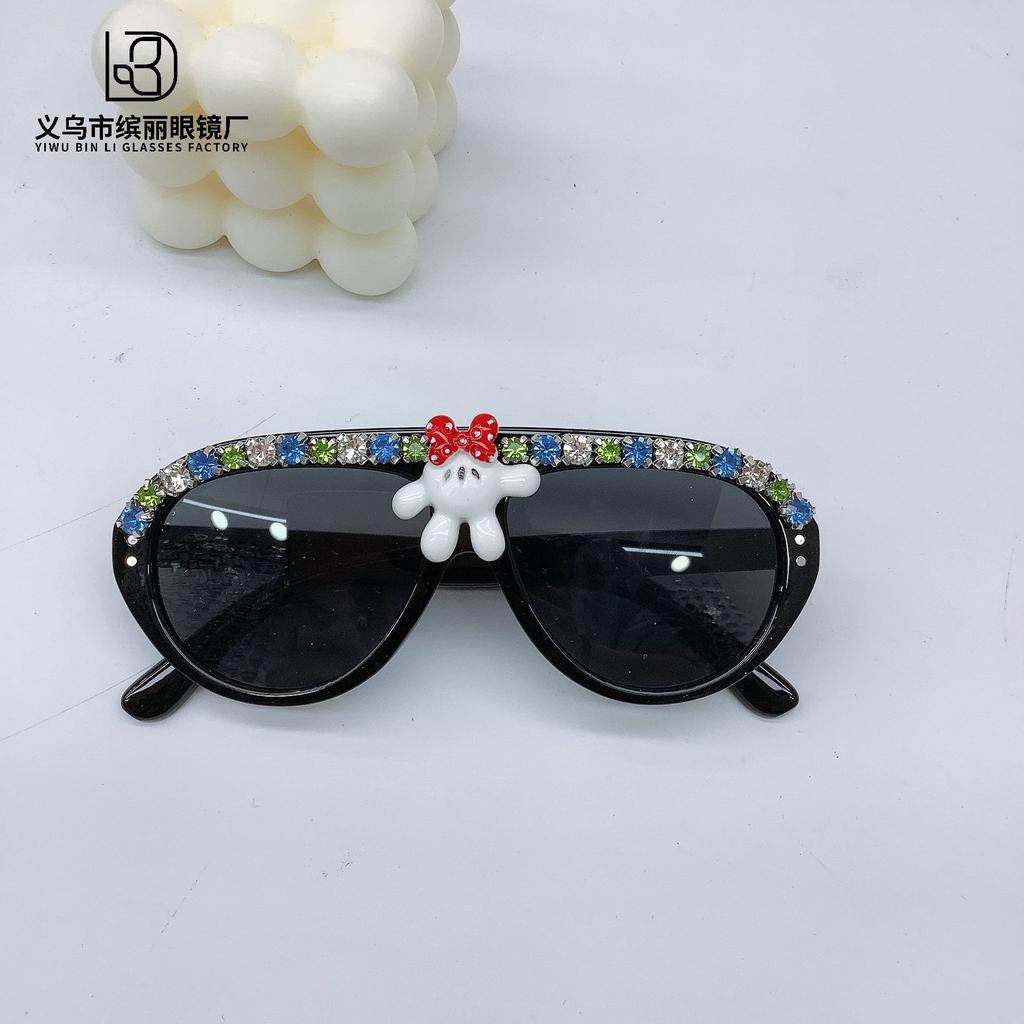 Fashion Oval Frame Children'S Sunglasses Eye Protection Sunshade Sun Protection Uv Protection Boys And Girls Sunglasses