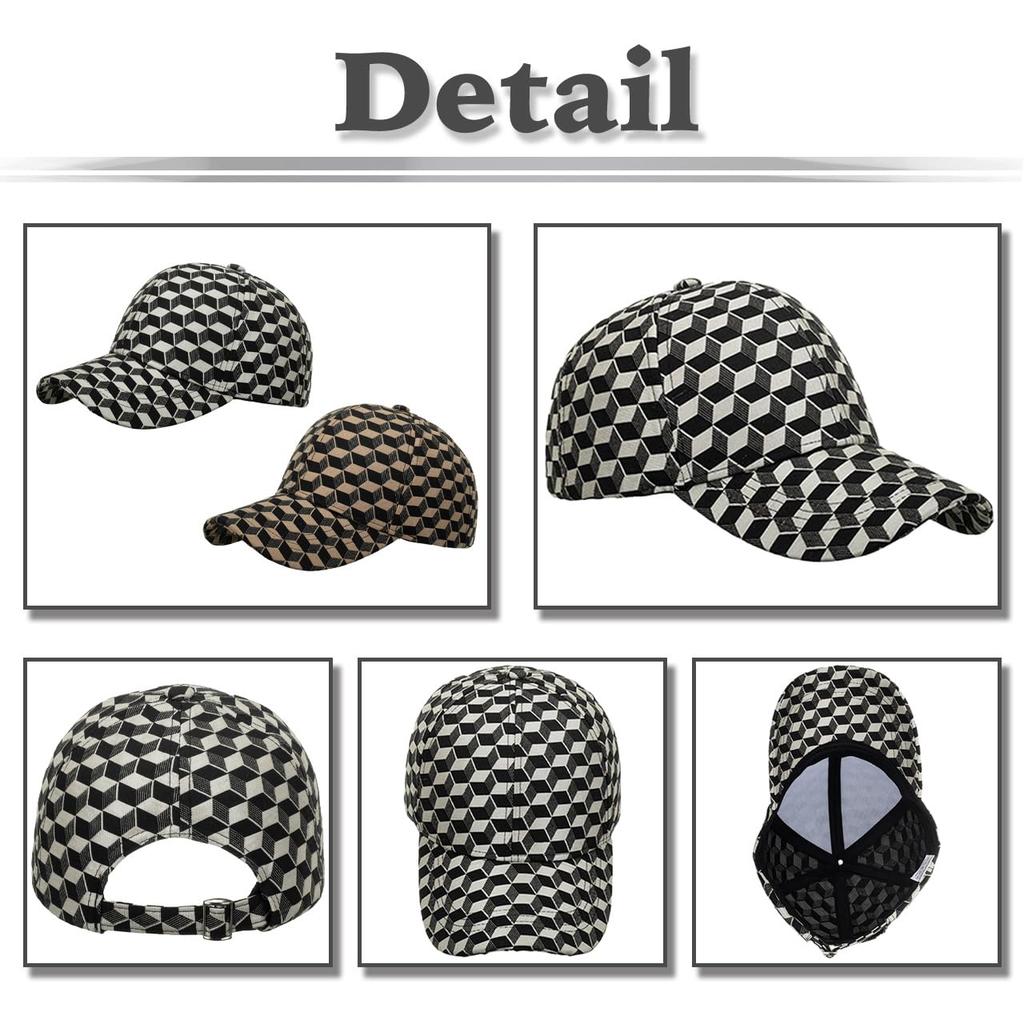 Оптическая иллюзия CA651 [Белый Клык] Кепка, Узор, Шляпа, Спорт, Бег, На улице, Мужчины, Женщины, (Кофе)