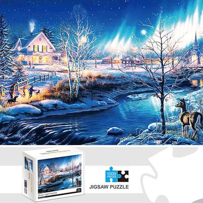 Пазл на 1000 деталей «Снежная ночь, Аврора» для взрослых, семейная игра, напольный пазл, развивающая игрушка, идеально подходит для домашнего декора