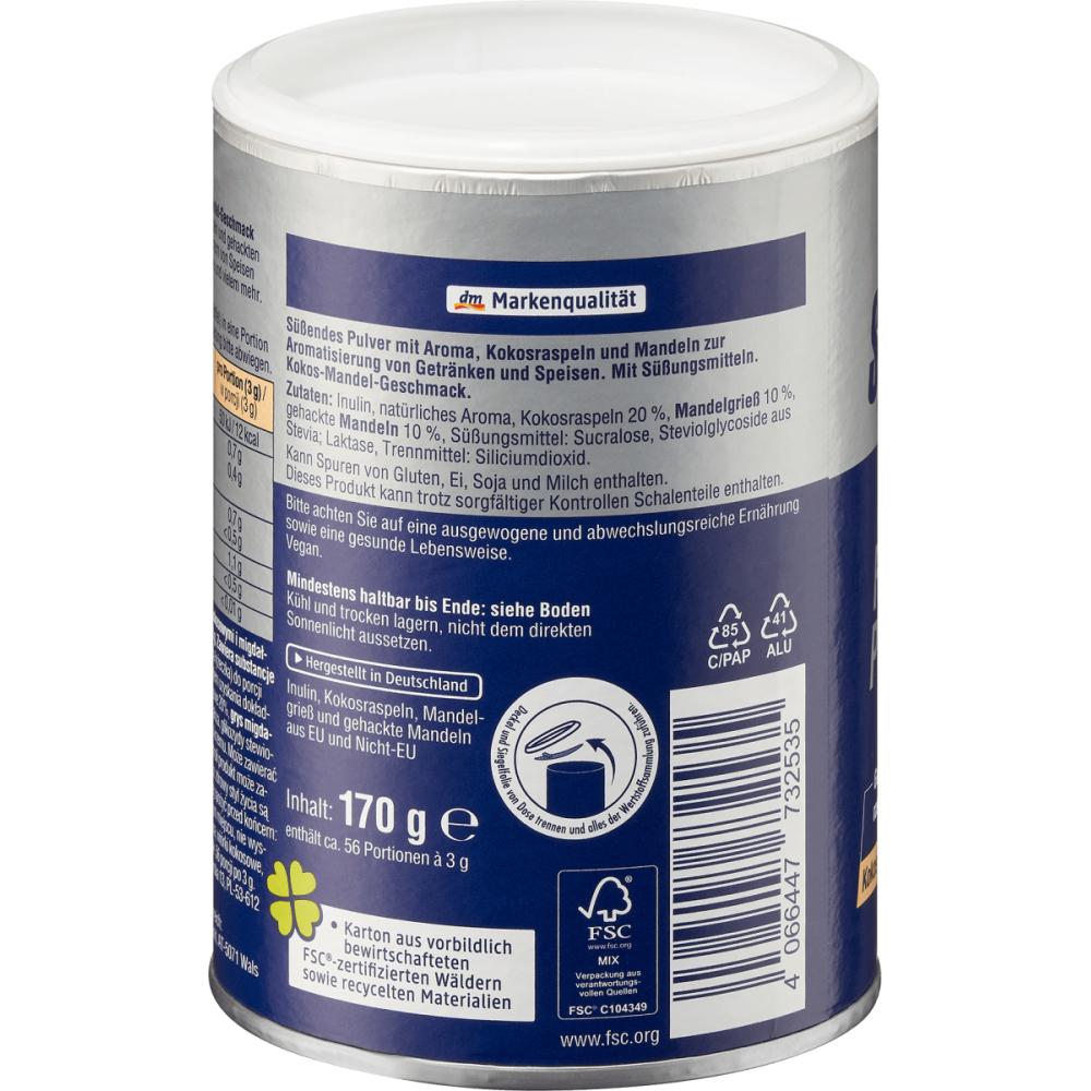 DM Sportsness ароматизатор порошок кусочки кокоса миндальный вкус 170г