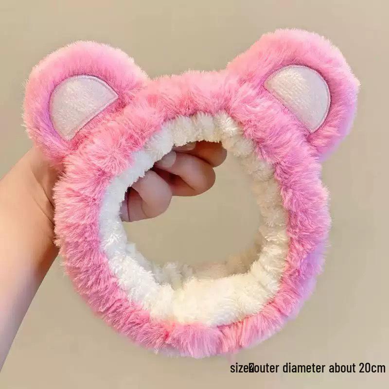 Cute Plush Green Heart Frog Headband for Women - Cartoon Frog Hair Band for Face Washing