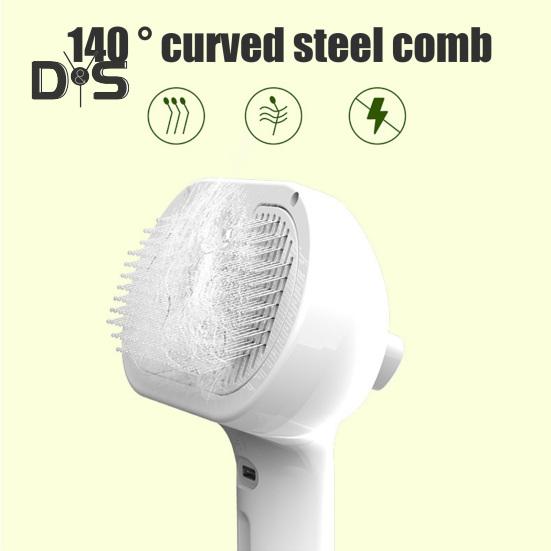 Паровая щетка для кошек, перезаряжаемая расческа-спрей для удаления шерсти с резервуаром для воды и кнопкой спуска, паровая щетка для ухода за домашними животными для кошек и собак