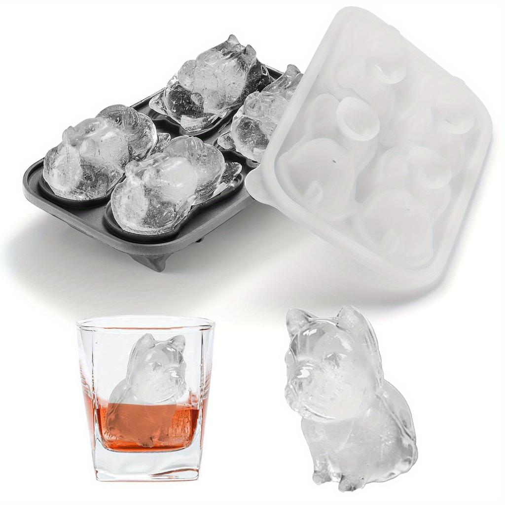 Adorable Dog-Shaped Silicone Mold Whiskey Ice Cube Mold Tray Multifunctional Chocolate DIY Decor Mold Flexible Party Supplies