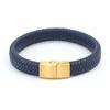 High Quality Multicolor Orange Leather Bracelet Stainless Steel Magnetic buckle Stain Genuine Braided Leather Men Bracelet