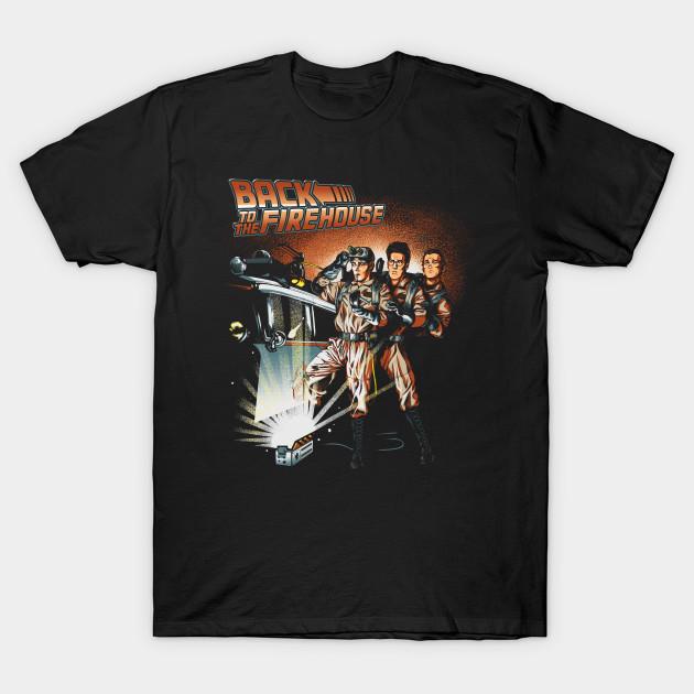 Asian Size Men Print T-shirt Back To The Firehouse No-Cut Heat Transfer Print Cotton Tshirt