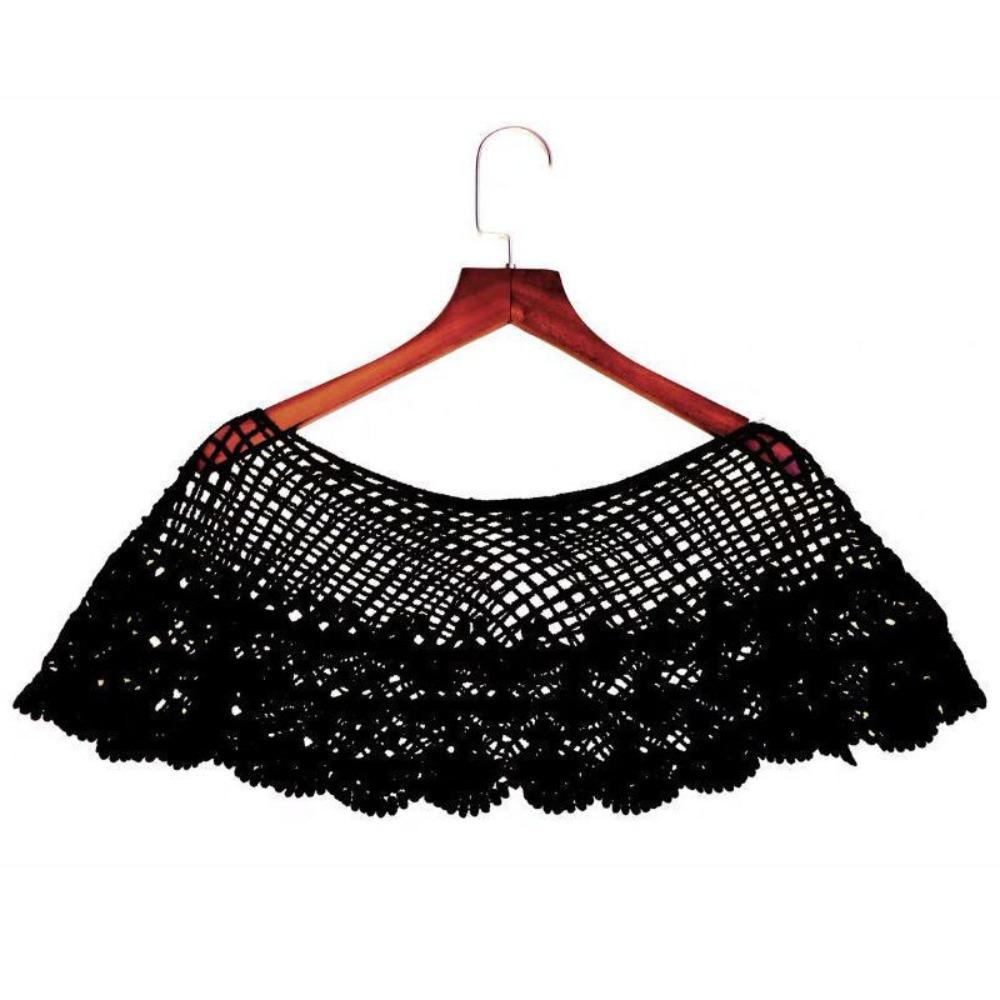 Hollow Out Lace Shawl Poncho Elegant Lace Neckline Shirt Cover Lace Cover Up Tops Daily