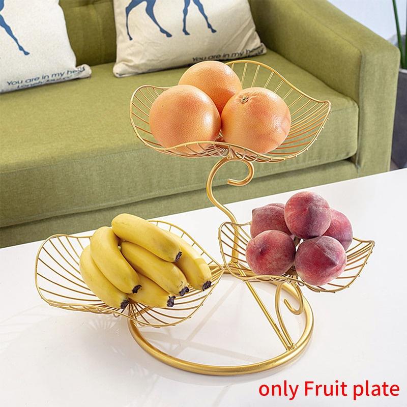 Three-layer Storage Tray Leaf Shaped Nordic Style Wire Basket Kitchen Organizer Home Decor Fruit Pla