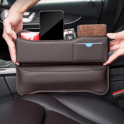 Многофункциональный органайзер для автомобильного сиденья, ящик для хранения, кожаный универсальный карман для хранения в щелях, кошелек, держатель для ключей, карт и телефона