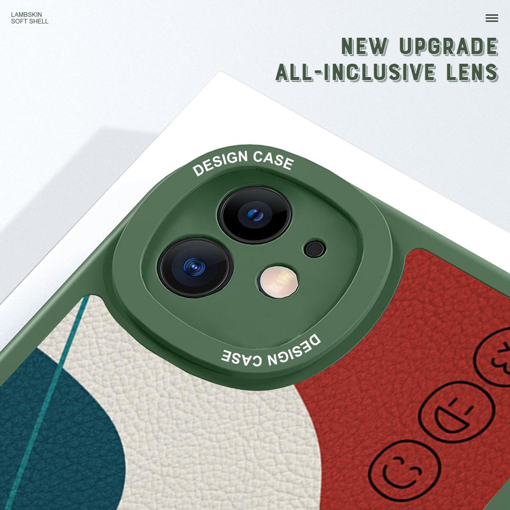 Lovely Slim Cartoon Smile Leather Back Casing PU Leather Cover Phone Case for OPPO Reno Realme OnePlus