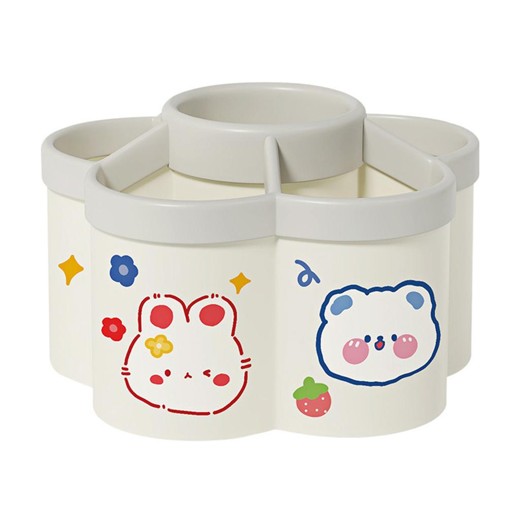 Rotating Pen Holder Desk Organizers Large Capacity Pen Storage Box Cosmetic Brush Organization Box Study Dormitory Accessories