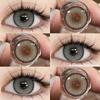 1 пара цветных контактных линз для глаз, голубые линзы для серых зрачков, коричневые линзы, зеленые контактные линзы, косметический макияж на год