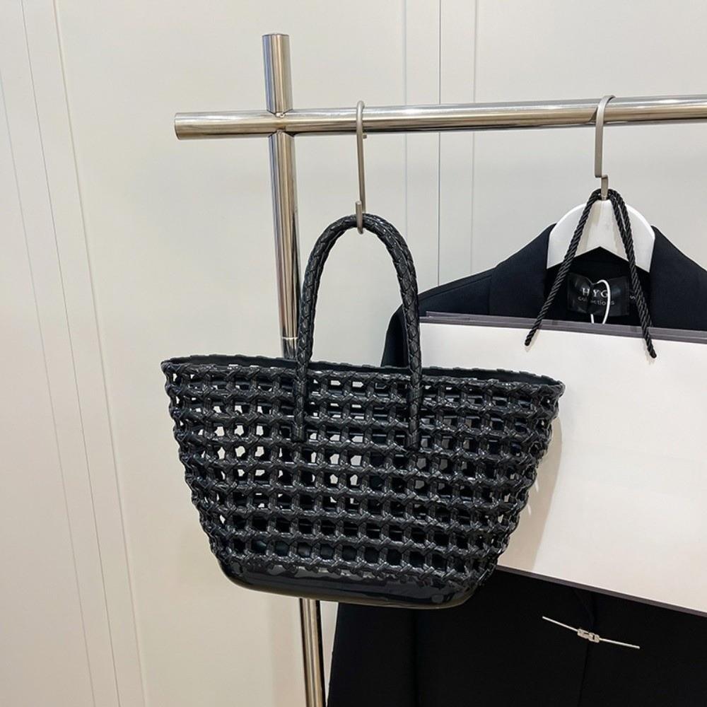 Candy Color Hollow Beach Bag Woven Design Reusable PVC Basket Fashion Portable Tote Bag Holiday