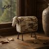 Country Cabin Decorative Objects Vintage Longhorn Bull/Sheep Sculpture Rustic Farmhouse Animal Figurine Western Style Unique Sculpture for