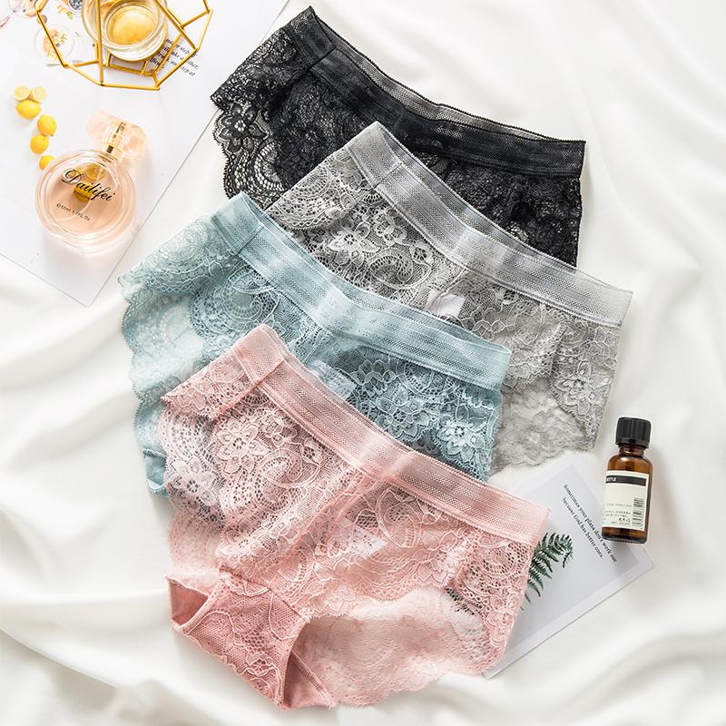 4 шт бесшовные женские сексуальные кружевные трусики хлопковые дышащие трусы для девочек трусы с низкой талией