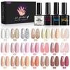 Nail Gel Polish Kit Base Coat Top Coat Color Gel Nail Art Tool Set Full Kit with Box