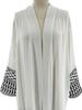 Elegant Embroidered Middle Eastern Muslim Tie-Up Cardigan Dress with Pockets