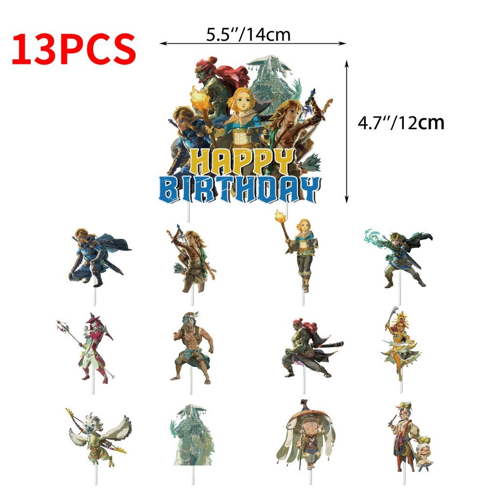 Zelda Game Themed Birthday Party Decoration Set With Banners, Cake Toppers, And Balloons Starry Sky Brand