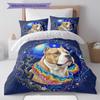 RainbowPuppy Pattern Bedding Quilt Set Quilt Cover Pillowcase Home Decoration Birthday Gift (1 * duvet cover + 2 * pillowcase, without core)