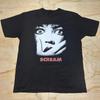 SCREAM Потертая Футболка Размер S-5XL Черная Культовая Классика Обложка Фильма Ужасов Репринт Унисекс Футболка