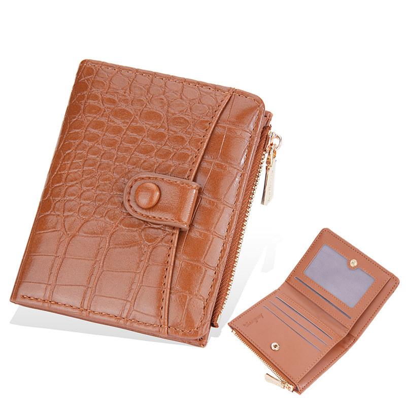 Baellerry Women Fashion Mini Coin Purse Artificial Leather Bifold Wallets Classic Card Holder Packs