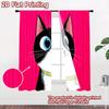 2D flat printing 2pcs Drapes Cute Cat Pet Portrait Digital Printed Polyester Drapes Family Party Use for Holiday Home Decor &