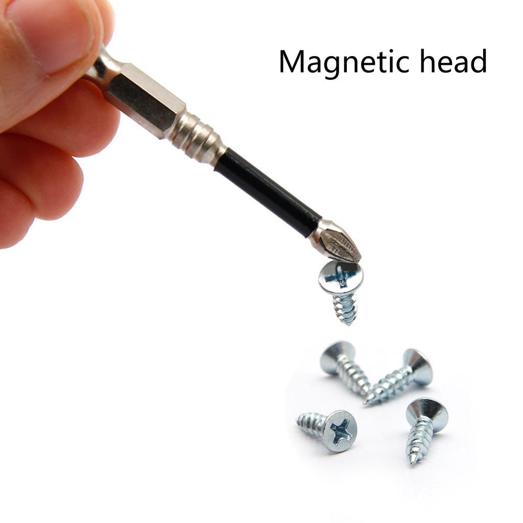 Набор ударных бит 6 шт. с магнитным сплавом стали, нескользящие длинные сверла 50-150 мм, крестообразная магнитная бита для отвертки