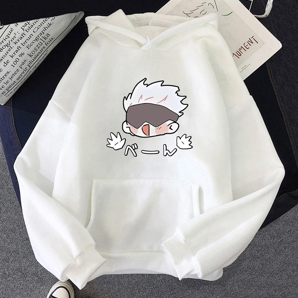 Unisex Jujutsu Kaisen Satoru Gojo Harajuku Hoodie Kawaii Funny Japanese Anime Pullover Sweatshirt for Women Trendy MOTO