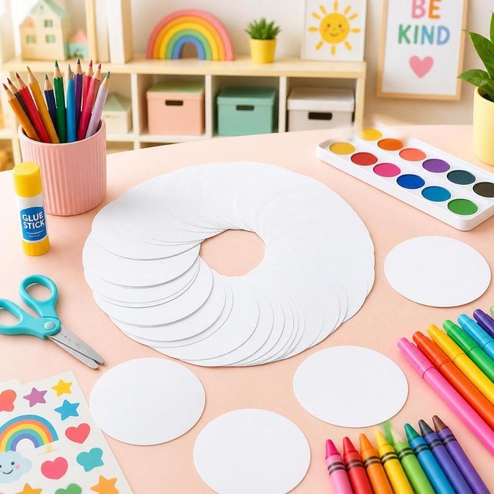 100pcs Button Badge Blank Paper DIY Badge Making Paper Round Photo Printer Paper For DIY Lovers