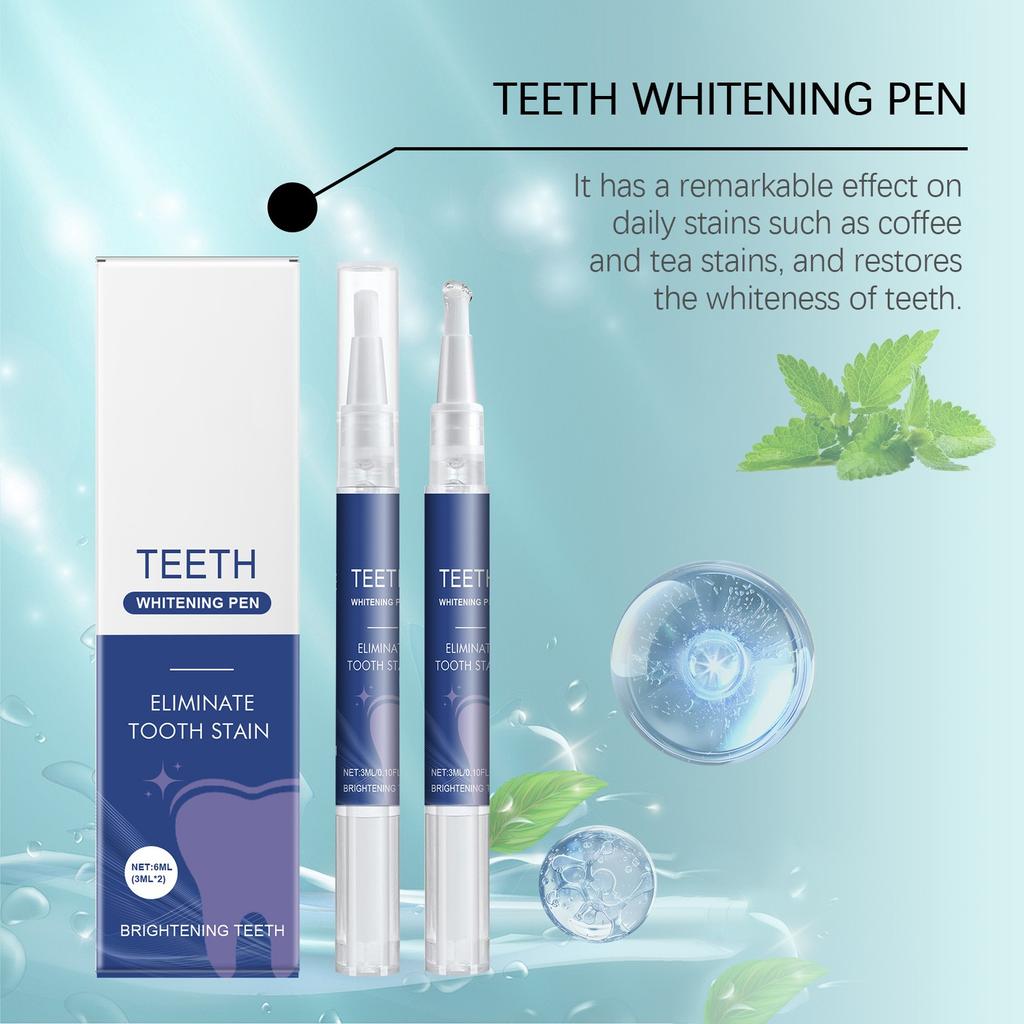 2 упаковки ручек для отбеливания зубов, эффективная чистка, отбеливающая ручка для чистки зубов, более красивая, 3 мл*2(1шт