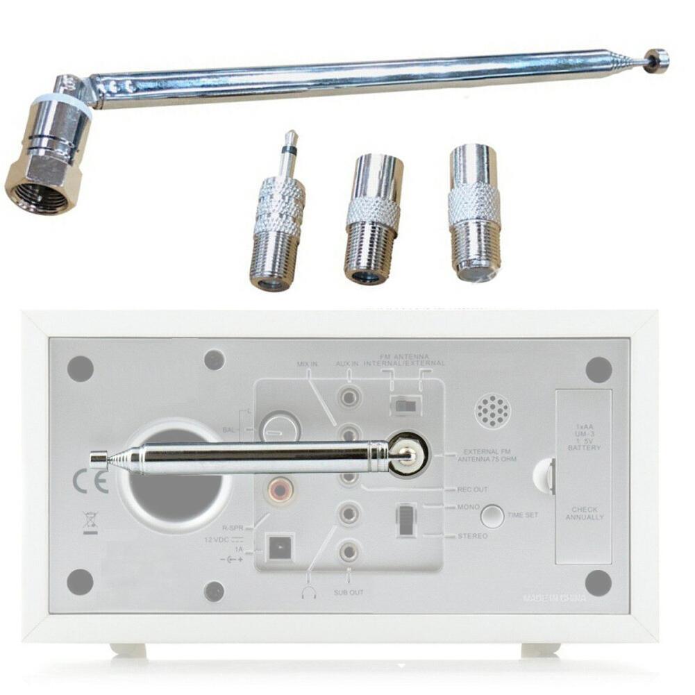 1 комплект телескопической антенны DAB FM-радио, адаптер HiFi AV-ресивера, мини-системная антенна, длина антенны 750 мм, 7 секций, универсальная