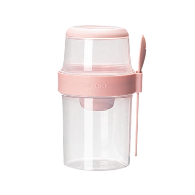 1 шт., чашка для завтрака, фруктов, овсянки, йогурта, салата с крышкой и ложкой, двухслойная коробка для хранения еды, коробка для бенто, коническая чаша для фитнеса с пониженным содержанием жира