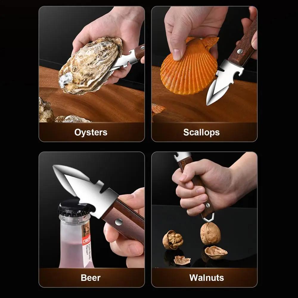 Нож для устриц Острое лезвие Шакер Ракушка Морепродукты Открывалка Инструмент Нержавеющая сталь Открывалка для моллюсков для устриц Моллюски Рыба-жаба Краб Раковины