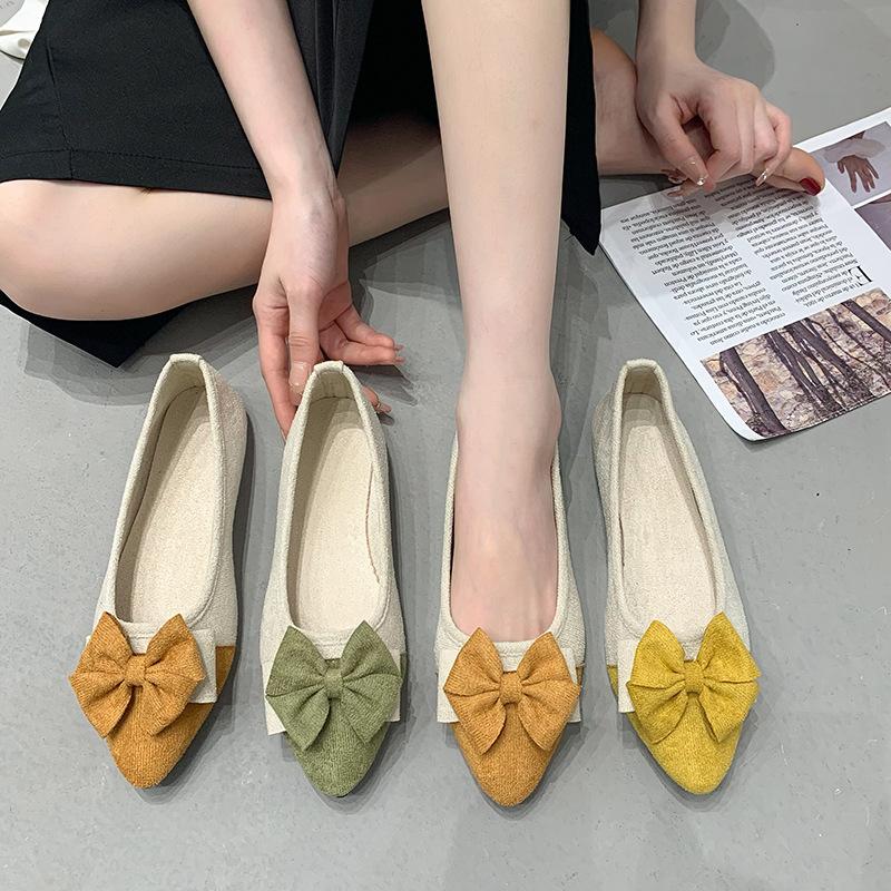 Женщины Девочки Твердые Большие Размеры Слипоны Плоские Мелкие Комфортные Повседневные Одиночные Туфли С Цветочным Принтом
