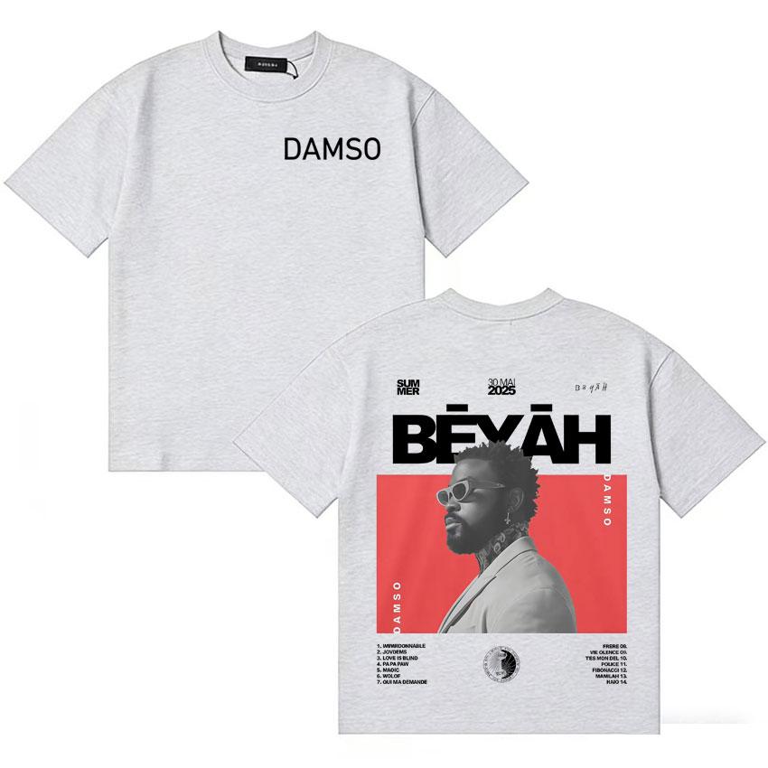 Певец Damso Летний Альбом Футболка Мода Оверсайз Уютная Готическая Футболка с Коротким Рукавом Унисекс Женская Ретро Эстетика Уличная Одежда