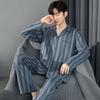 Autumn Spring Soft Cotton Mens Lounge Wear Printing Luxury Pijamas Men Comfy Pj Mens Pajamas Set Pijama Masculino