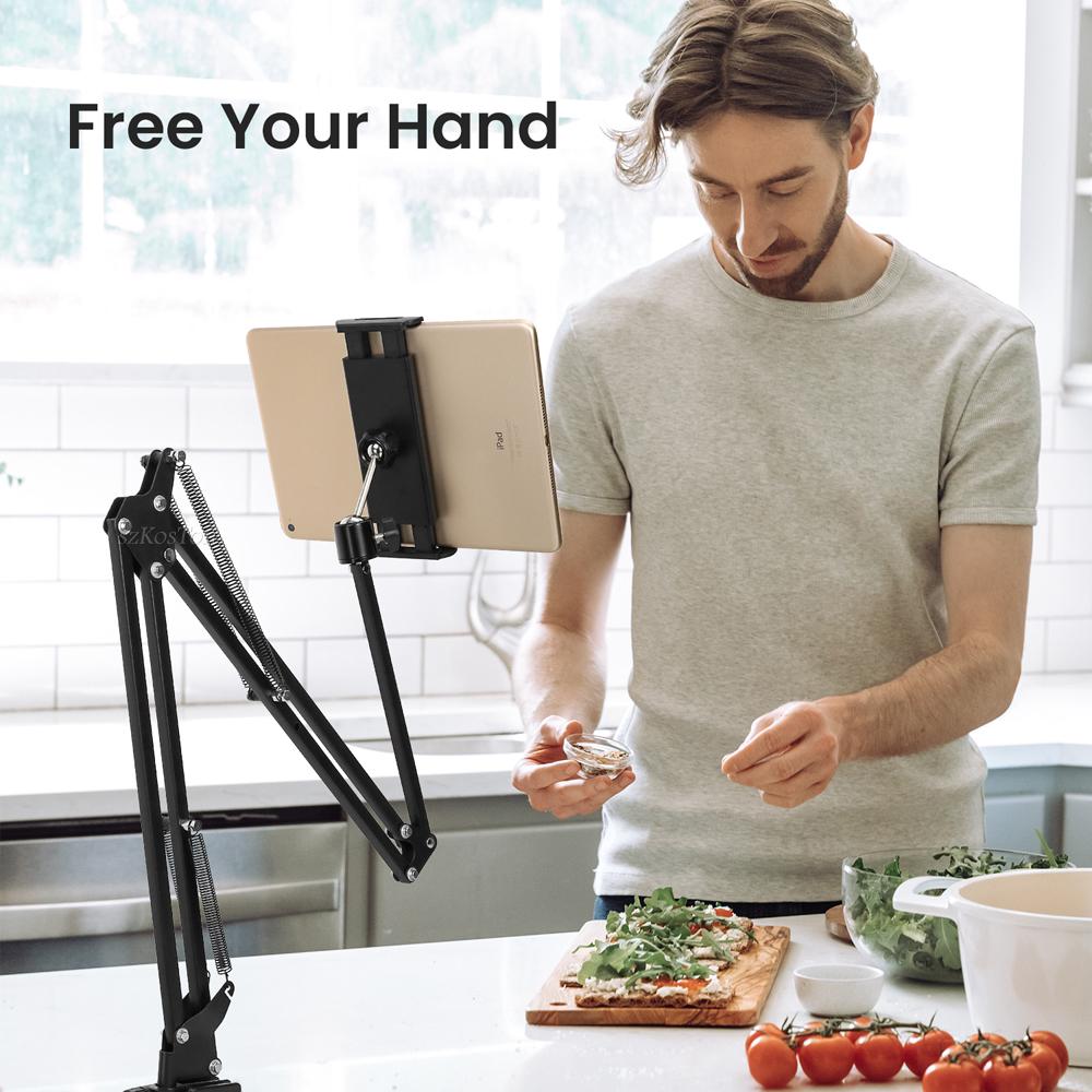 360 Degree Long Arm Tablet Holder Stand for 4 To 11inch Tablet Smartphone Bed Desktop Lazy Holder Bracket Support for iPad