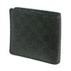 Inden Bifold Wallet Bill C Thin Deerskin Black X Black Lacquer Small Checkered Pattern [Indenya] 2003-01-167