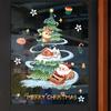 Cartoon Christmas Window Sticker Noel Glass Wall Decor Xmas Tree Static Electricity Sticker Moon Santa Elk Merry Christmas 2025