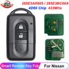 KEYECU 285E34X00A 285E3EB30A Для Nissan X-trail Qashqai Pathfinder Micra Juke NV200 433 МГц Чип ID46/4D60 Бесключевой Дистанционный Ключ Автомобиля