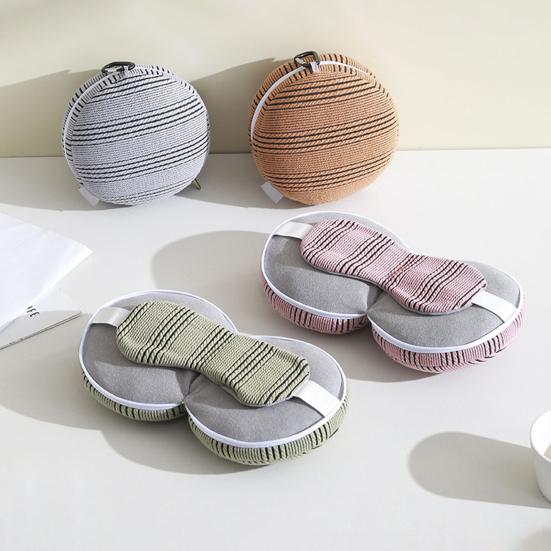 Подушка для шеи 2-в-1, дорожная подушка для шеи с маской для глаз, портативная подушка для поддержки шеи на молнии, снижает нагрузку на шею во время автомобильных поездок и длительных перелетов