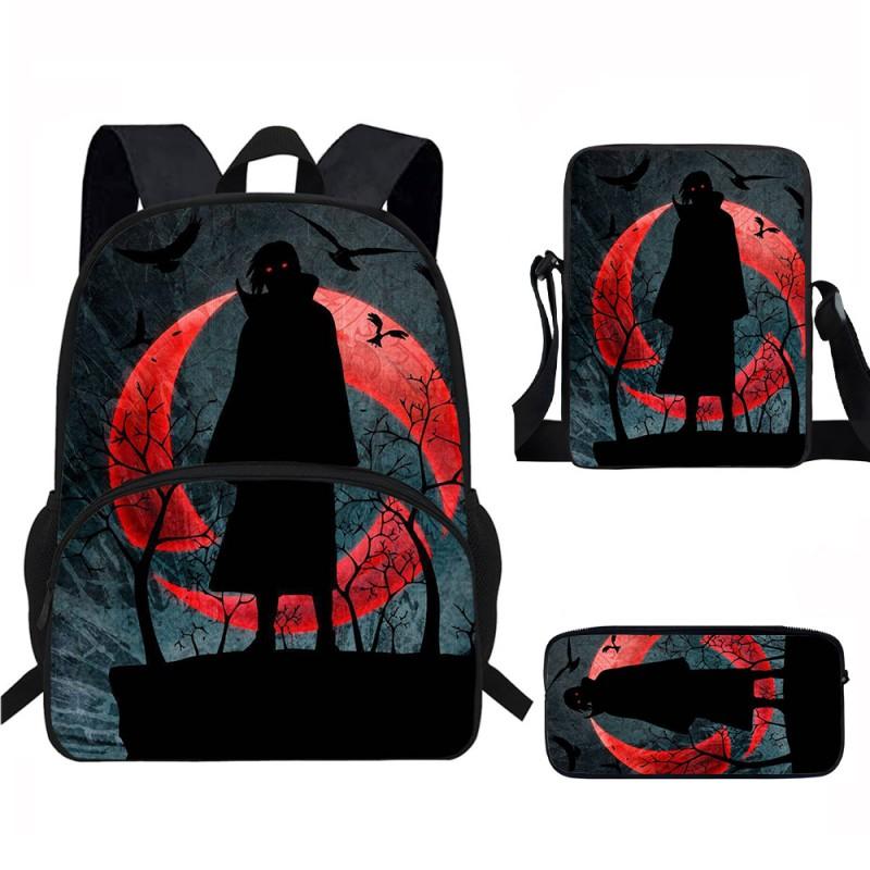 Naruto Kids School Backpack With Front Cartoon Pocket Oxford Fabric Dual-Strap Bag Elementary Students