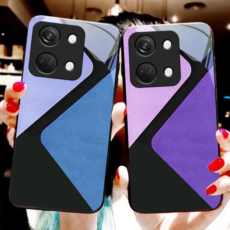 Комбинированный цвет для OnePlus Nord 3 5 6T 7 Pro 8 12 10T Reno8 Lite 5G 10R Nord N30 Чехол для телефона из закаленного стекла с твердым корпусом Черный
