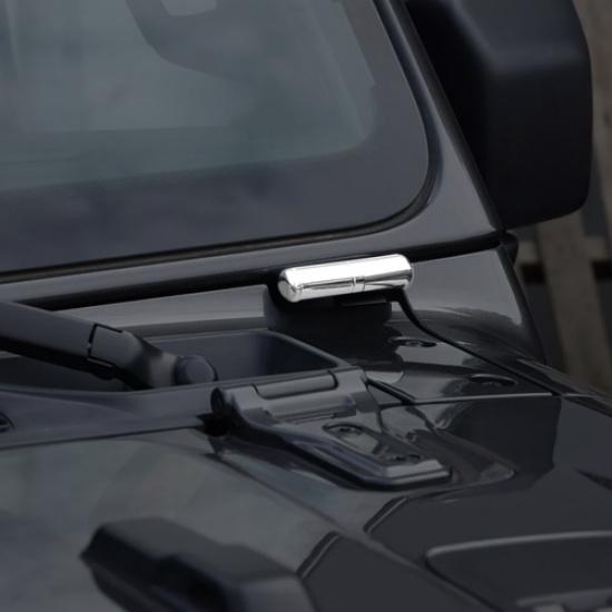 For 18-25 Jeep Gladiator JT/JL Chrome Front Windshield Hinge Cover Trim Decor 2P