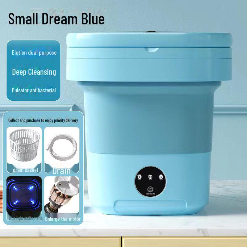 Compact Folding Washer & Dryer: Sterilizing Machine for Socks, Baby Clothes, and Dormitory Use