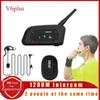 Bluetooth-наушники для интеркома V6 Plus, 1200 м, для футбольных судей, мотоциклетный водонепроницаемый интерфон-коммуникатор
